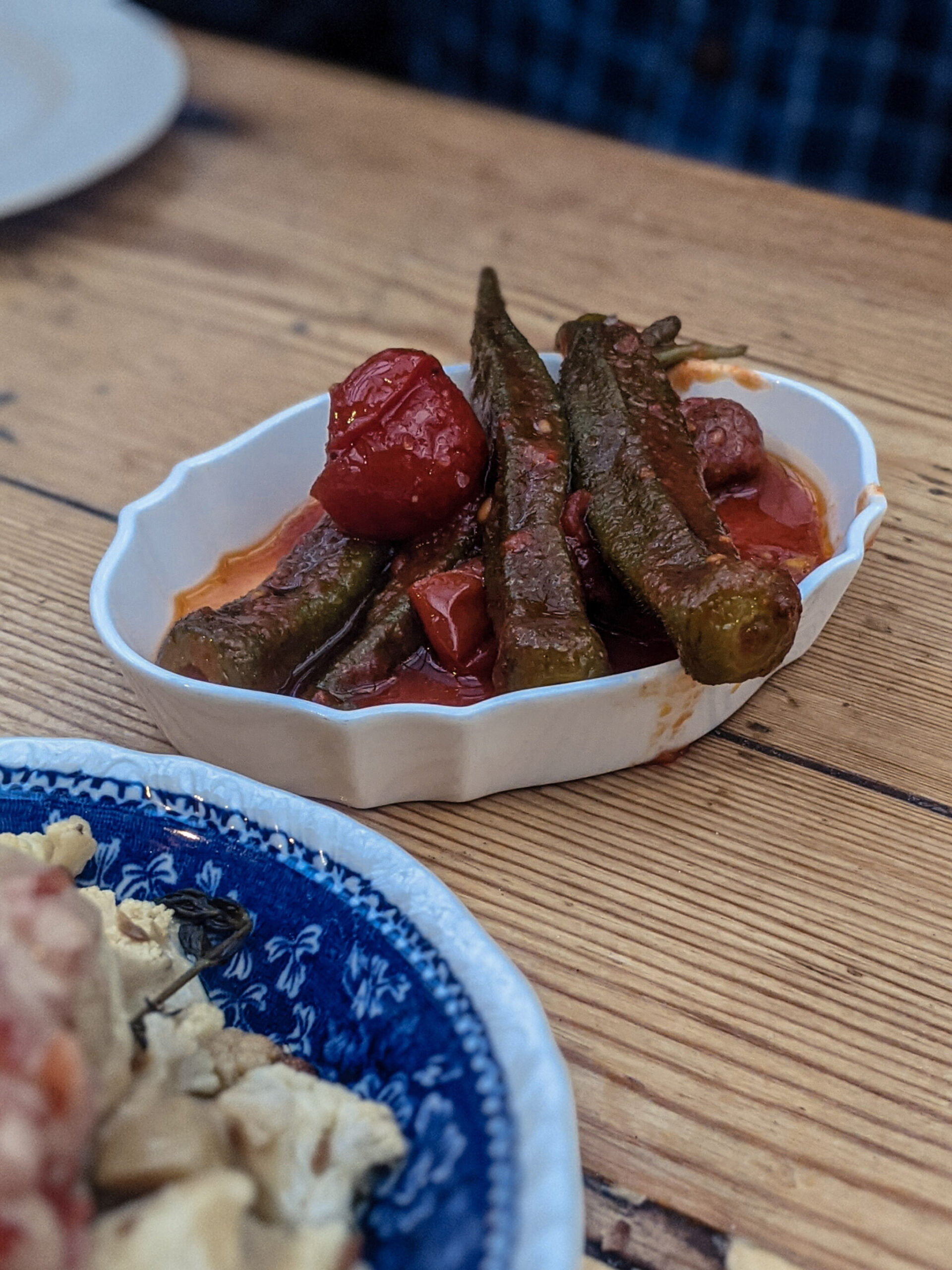 A dish of peppers and tomatoes from Hummus and Wine